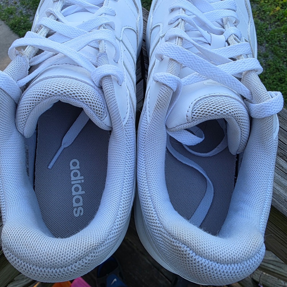 Adidas Hoops 3.0 Low Classic Vintage Mens Shoes Triple White GW3036 Size 11 - Picture 5 of 8